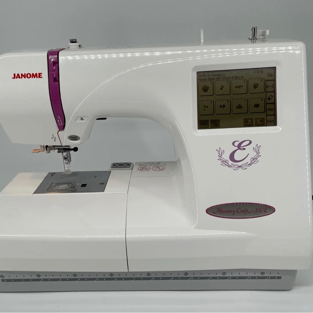 Janome memory craft 350e embroidery/monogram machine